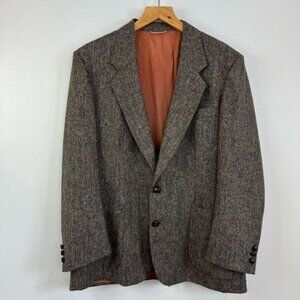 Vintage Oakton Men’s 46R Pure Virgin Wool Classic Grey Suit Jacket Sports Coat